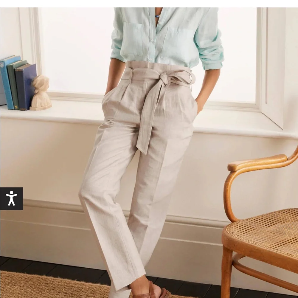 Boden Ludgate Paperbag Trouser Pants Ecru - Picture 1 of 8